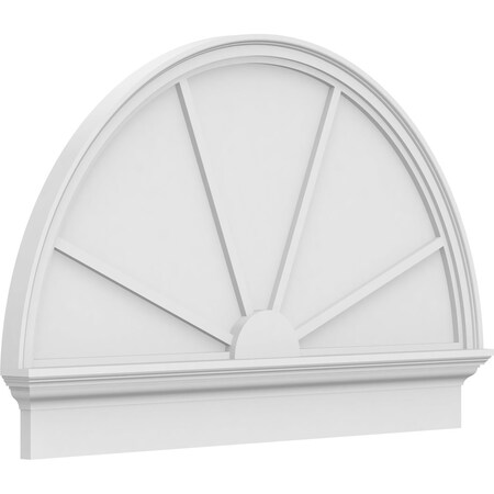 Ekena Millwork Half Round 4 Spoke Architectural Grade PVC Combination Pediment, 44"W x 28-3/4"H x 2-3/4"P PEDPC044X290HRO04